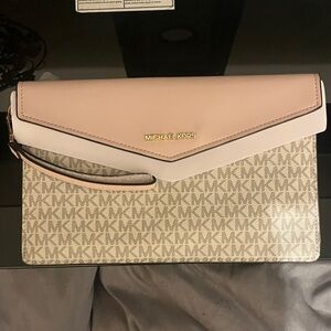 Michael Kors Pink and Cream Clutch